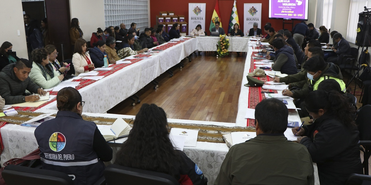 Representantes de la Comisión Multidisciplinaria, durante la reunión. (Foto: Ministerio de Educación)