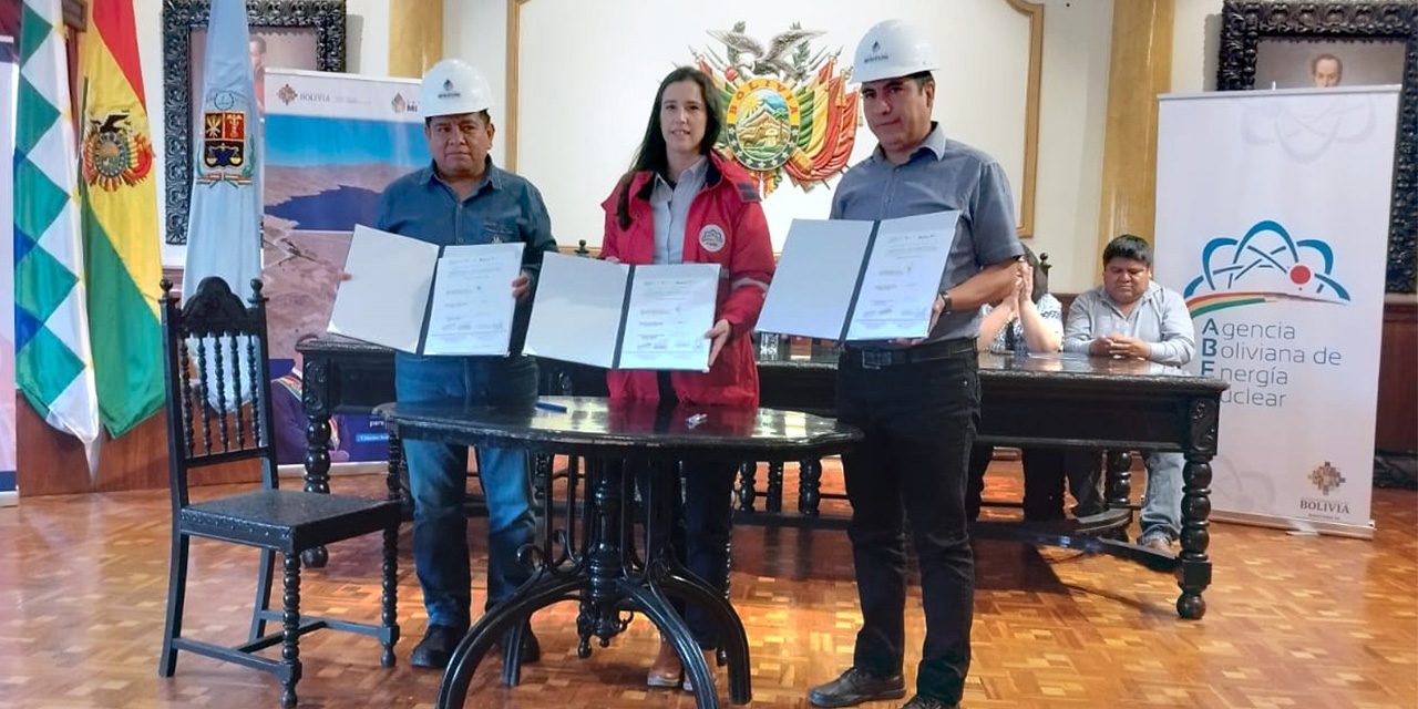 ABEN y Misicuni firman convenio para aplicar tecnología nuclear en el sistema de captación de agua