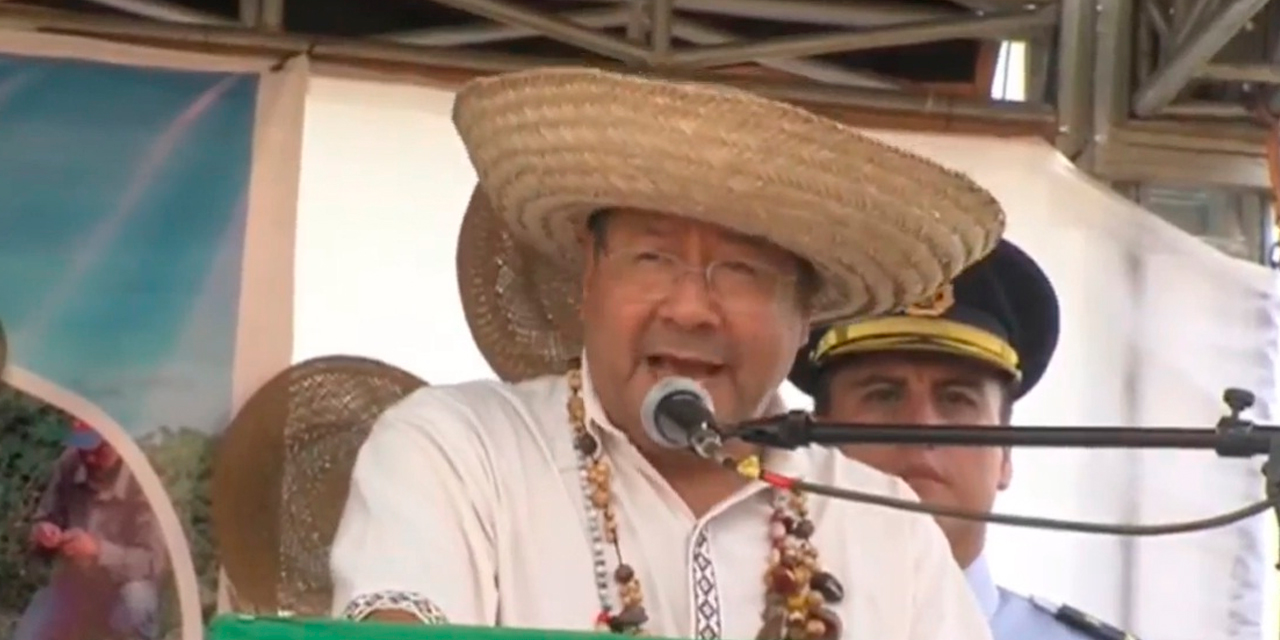 El presidente Luis Arce en el acto el XXXIX aniversario de la Federación Sindical Única de Trabajadores Campesinos de Pando.