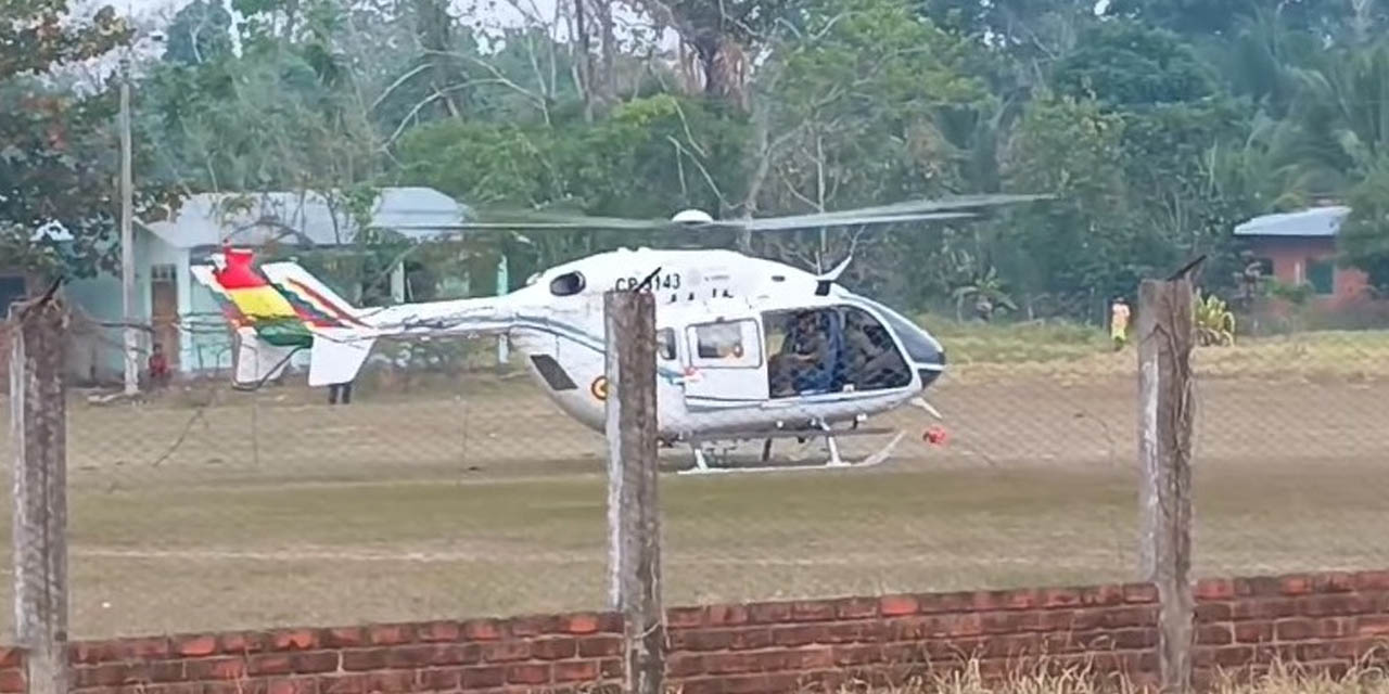 Helicóptero que opera en Rurrenabaque. Captura de imagen