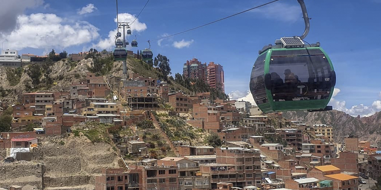 La Línea Verde de Mi Teleférico, en la zona Sur de La Paz.