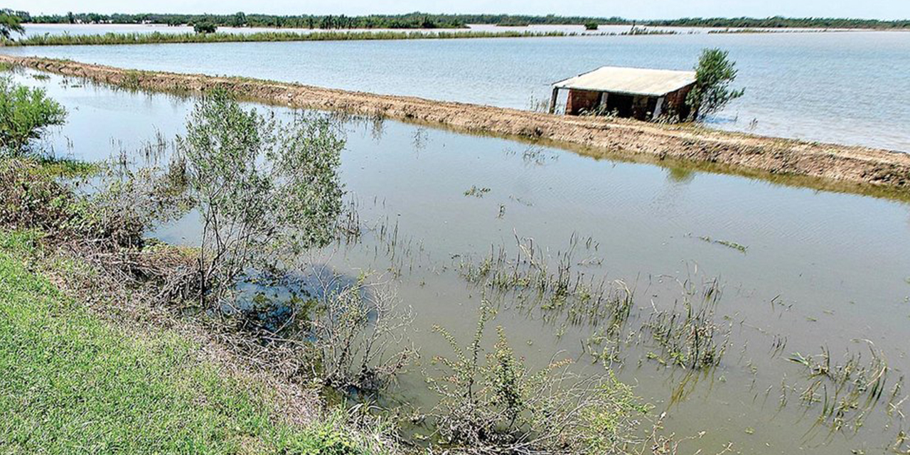 Un anterior desborde de río en la comunidad El Carmen de Santa Cruz. 