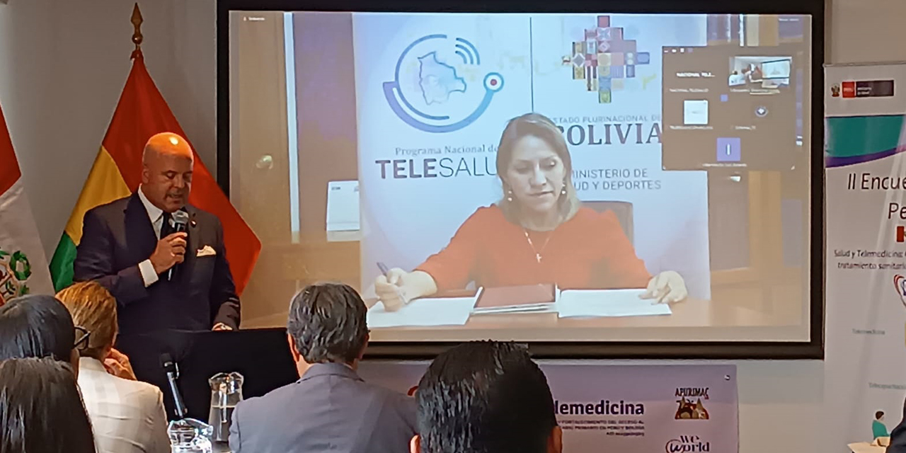 Teleconferencia entre Bolivia y Perú.