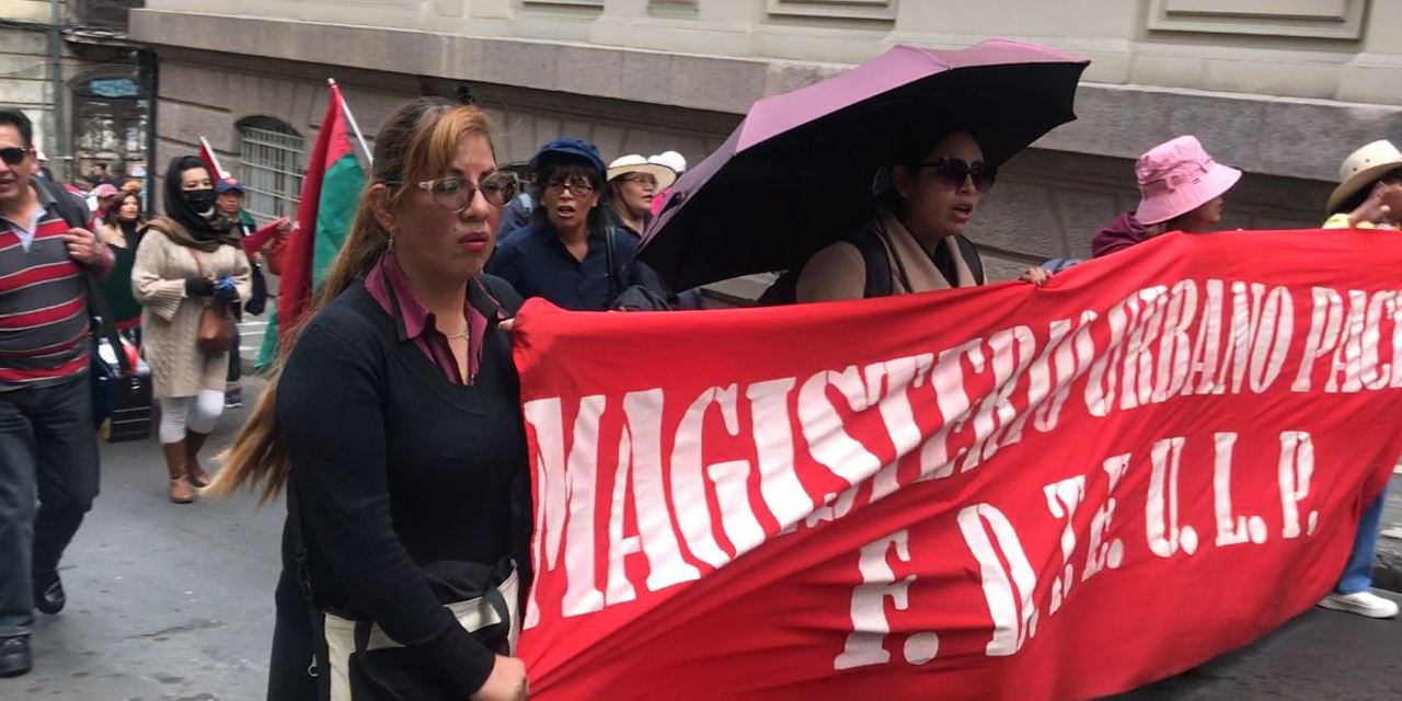 Marcha del Magisterio de La Paz. Foto: ABI