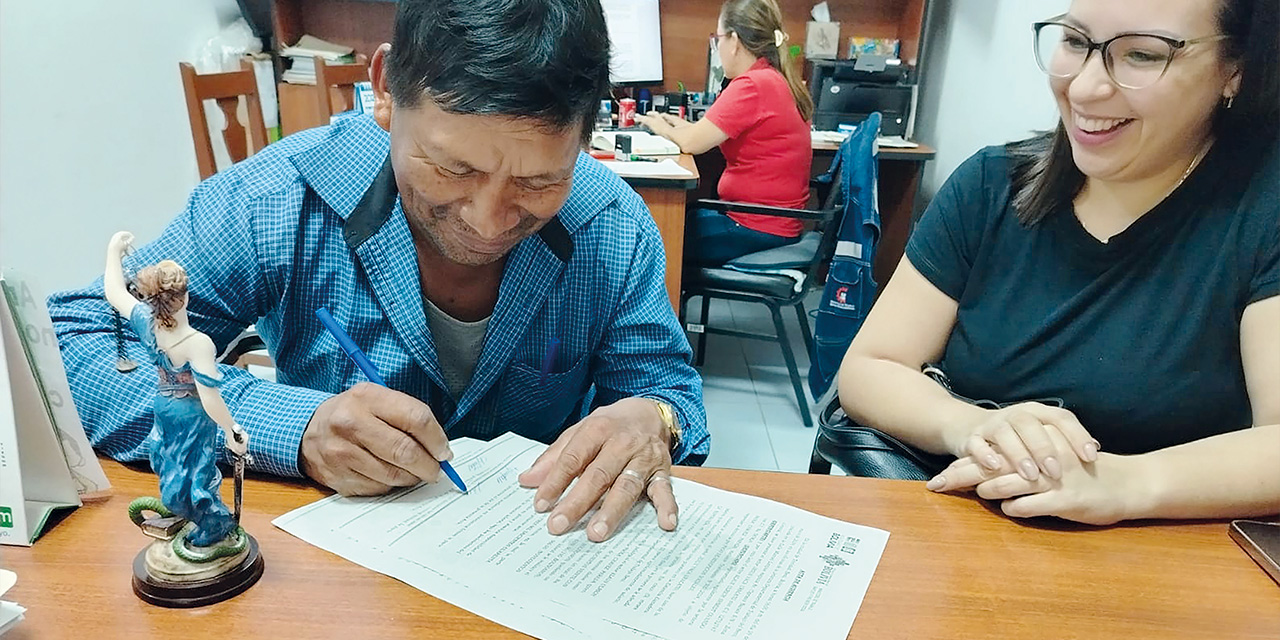 Uno de los beneficiarios de la intervención del Ministerio de Trabajo, en Beni. Foto: Trabajo Beni