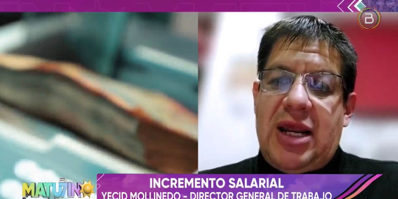 El director General de Trabajo, Yecid Mollinedo, en entrevista con Bolivia Tv, este jueves.