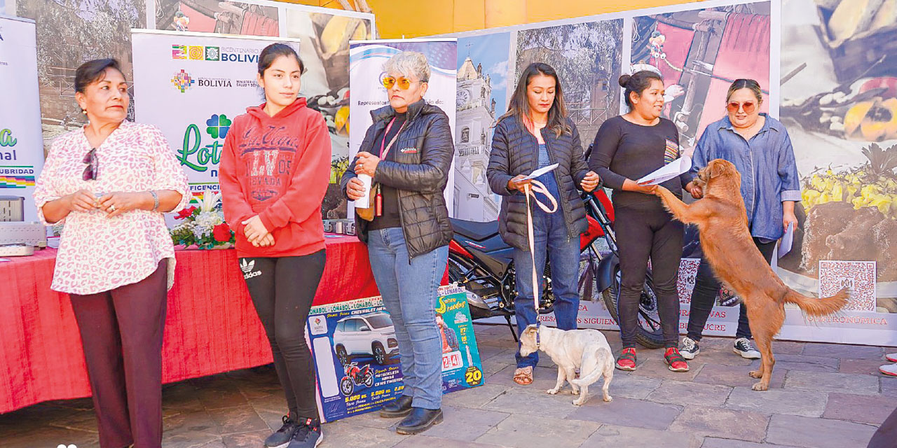 Representantes de los refugios durante la entrega. Foto: Lotería nacional