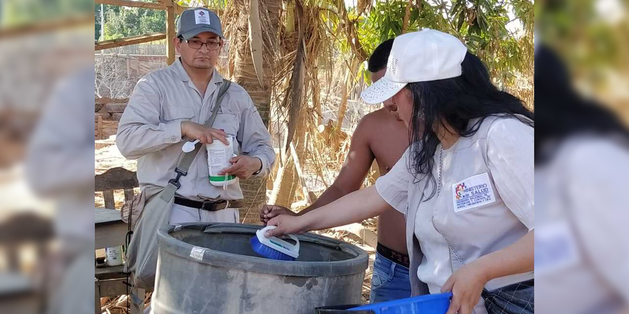 Operativo de eliminación de criaderos del mosquito. Foto: Archivo ABI