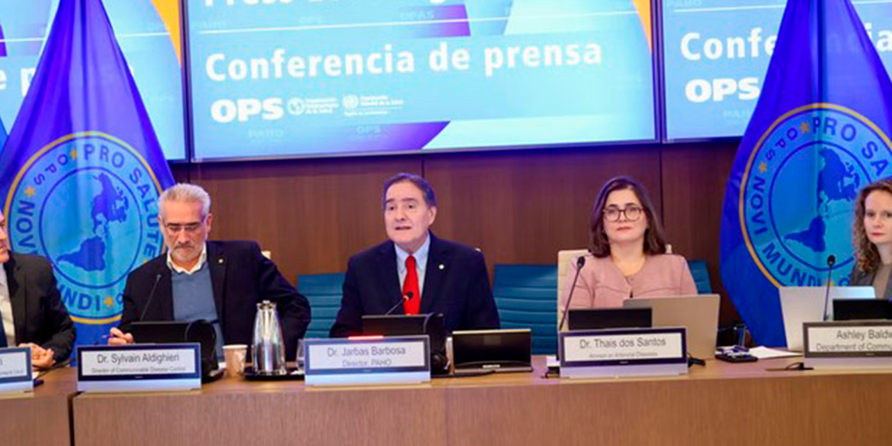 Conferencia de prensa de la Organización Panamericana de la Salud. Foto: OPS