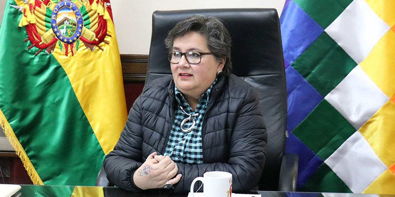 Verónica Navia, ministra de Trabajo, se refirió a la coyuntura política nacional. Foto: Ministerio de Trabajo