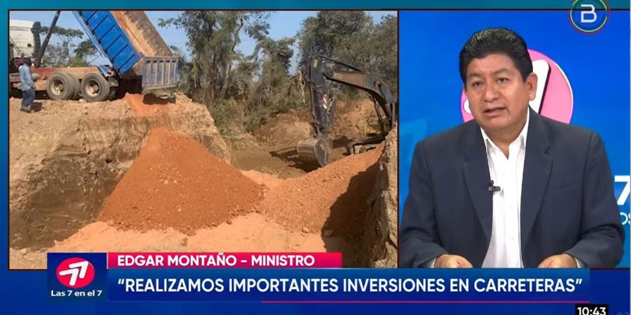 El ministro Édgar Montaño durante la entrevista en Bolivia TV.