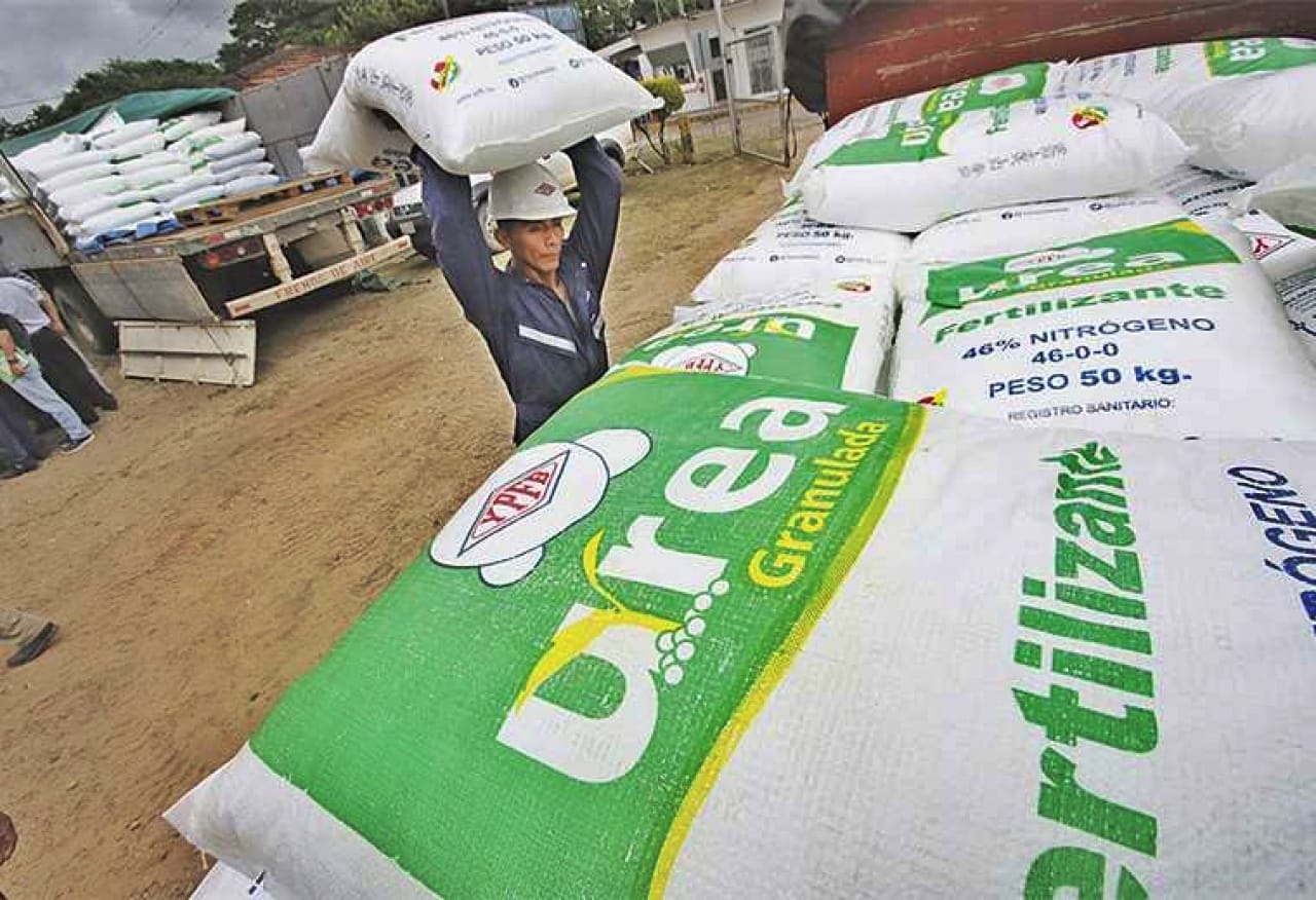 La producción de fertilizantes de la Planta de Amoniaco y Urea, en Bulo Bulo, Cochabamba.