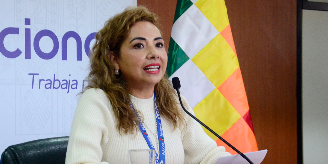 La presidenta ejecutiva de la Aduana Nacional, Karina Serrudo