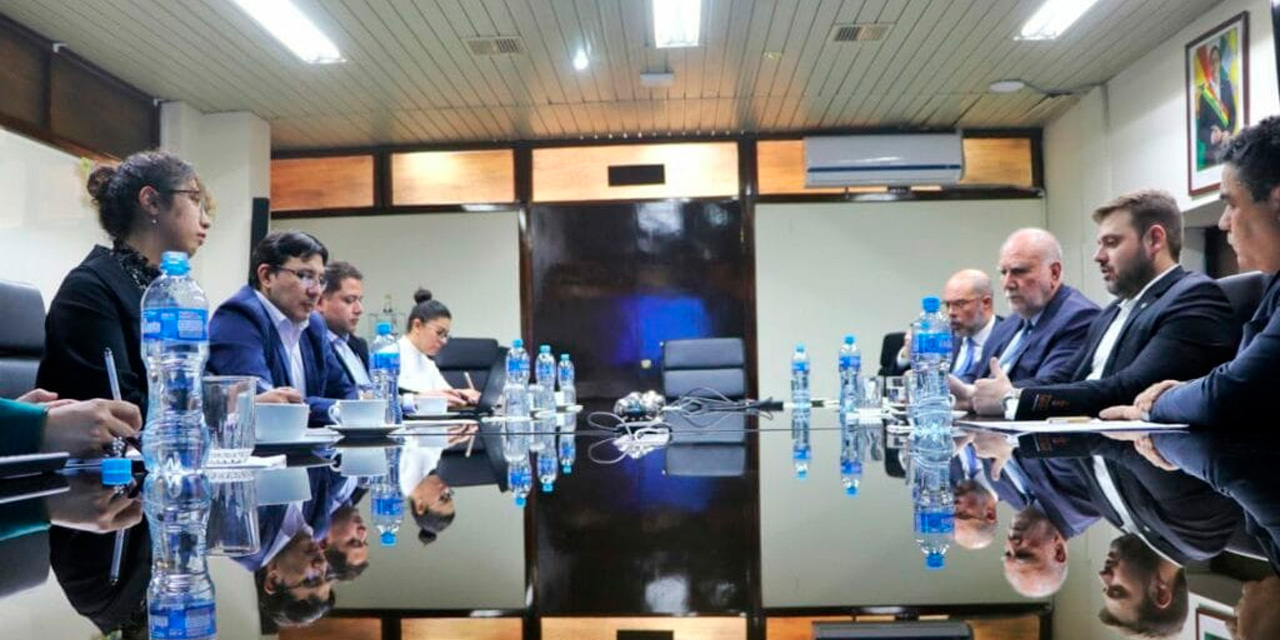 Autoridades de Bolivia y Brasil en la reunión del 4 de septiembre, en La Paz. Foto: MHyE