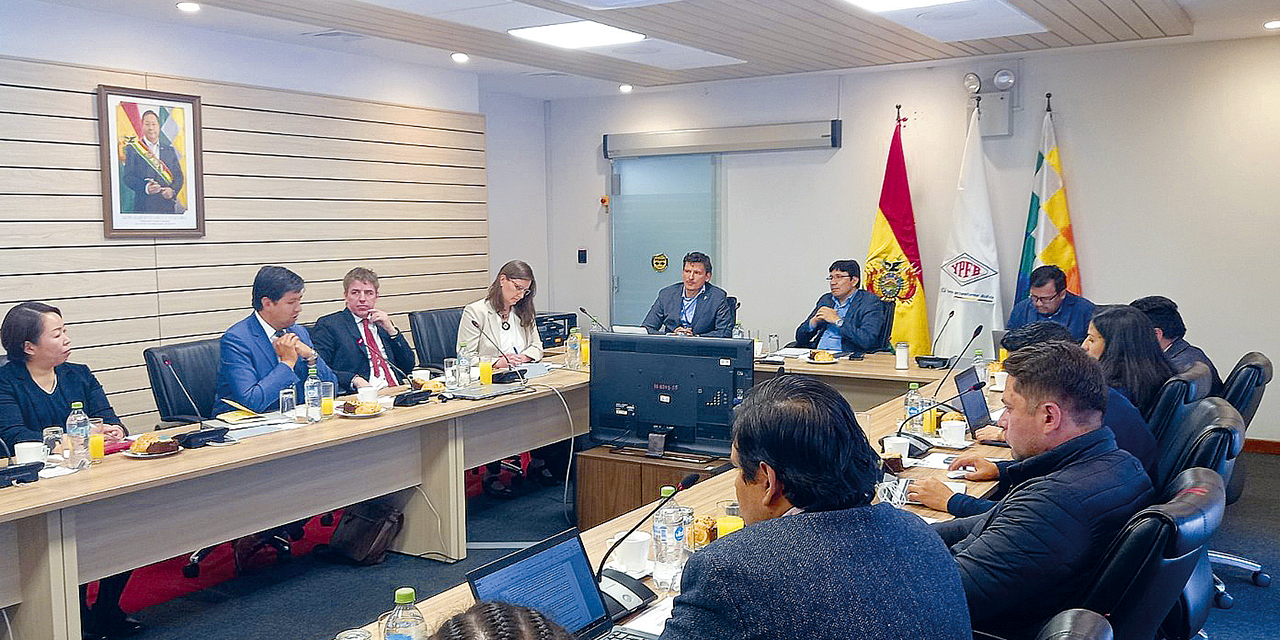 Reunión entre el GruS y el ministro de Hidrocarburos y Energías, Franklin Molina.