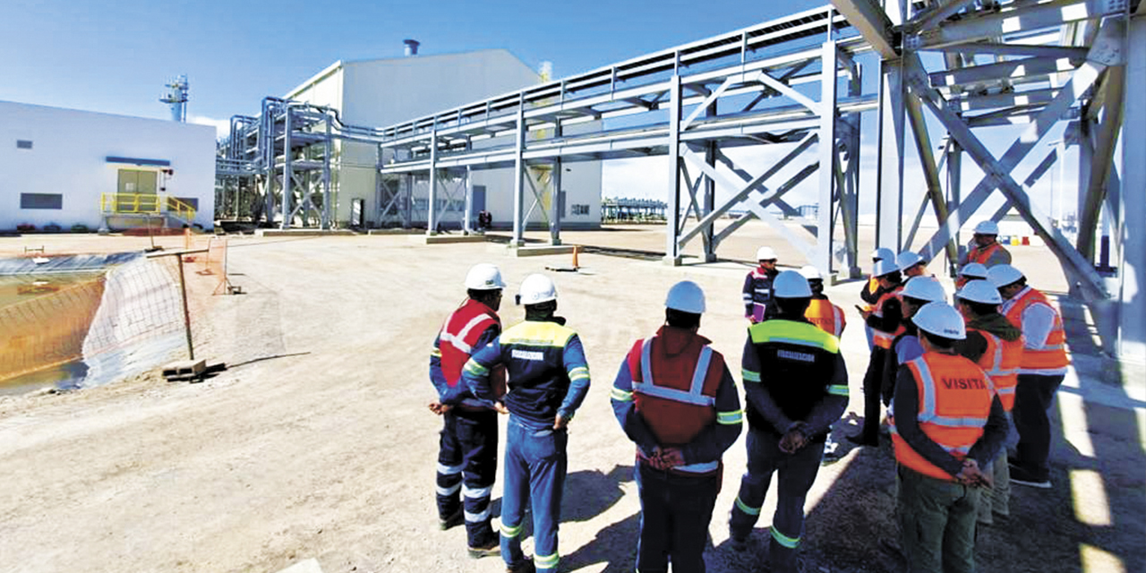 La comisión de Petrobras que visitó la Planta Industrial de Cloruro de Potasio, en Llipi, Potosí. | Foto: Jean Paul Prates