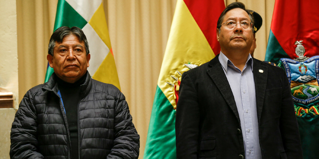 El vicepresidente David Choquehuanca y el presidente Luis Arce. Foto: Comunicación Presidencial