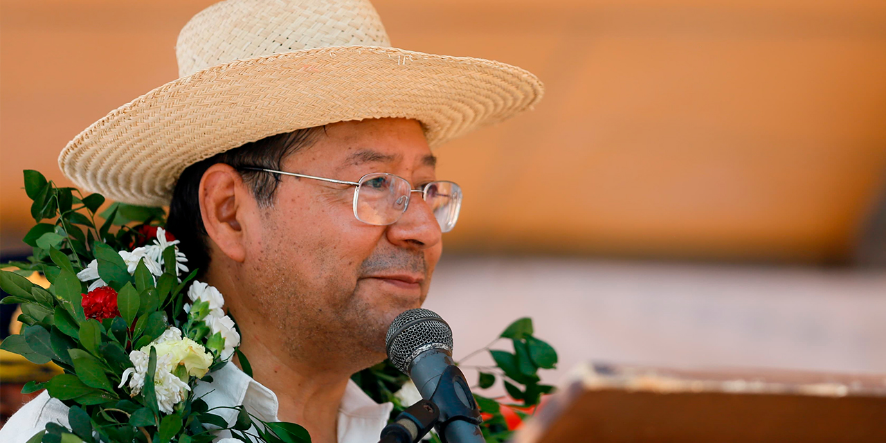 El presidente Luis Arce en Loreto, Beni.