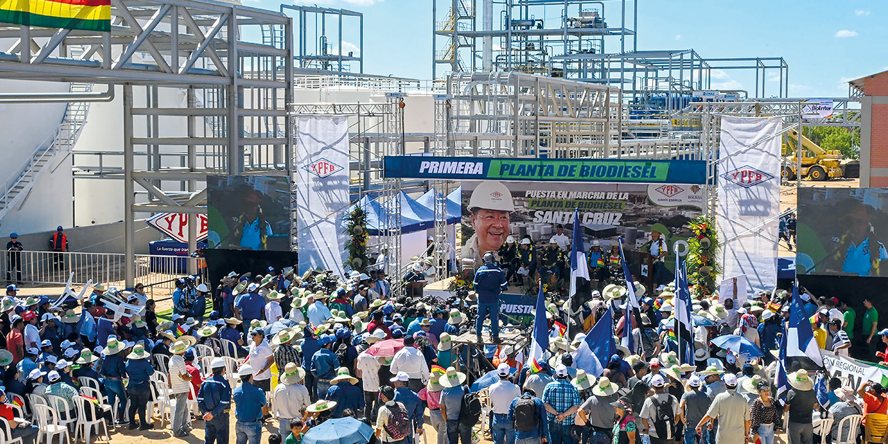 Inauguración de la Planta de Biodiésel I, en Santa Cruz. Foto: Presidencia