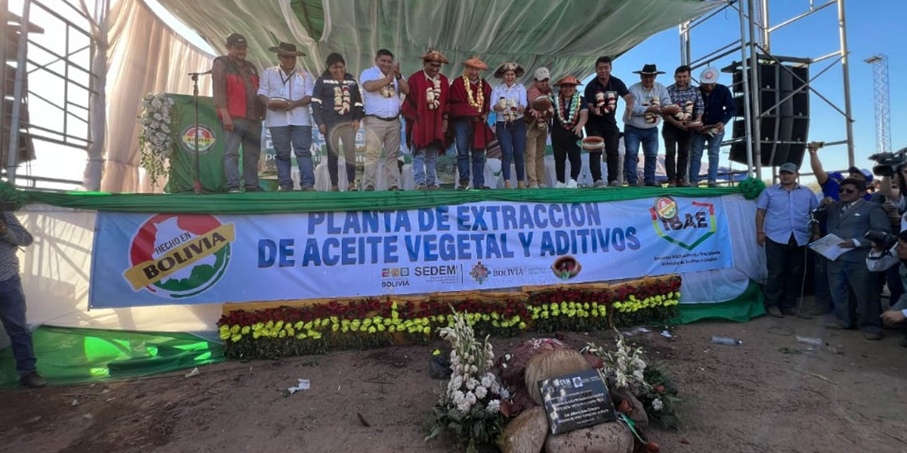 Inicio de la construcción de la Planta de Extracción de Aceite Vegetal y Aditivos en Villa Montes.  | Foto: Archivo