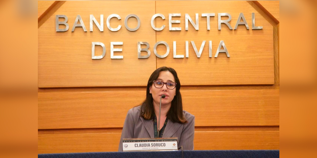 La gerente de Operaciones Internacionales del Banco Central de Bolivia (BCB), Claudia Soruco. Foto: Archivo