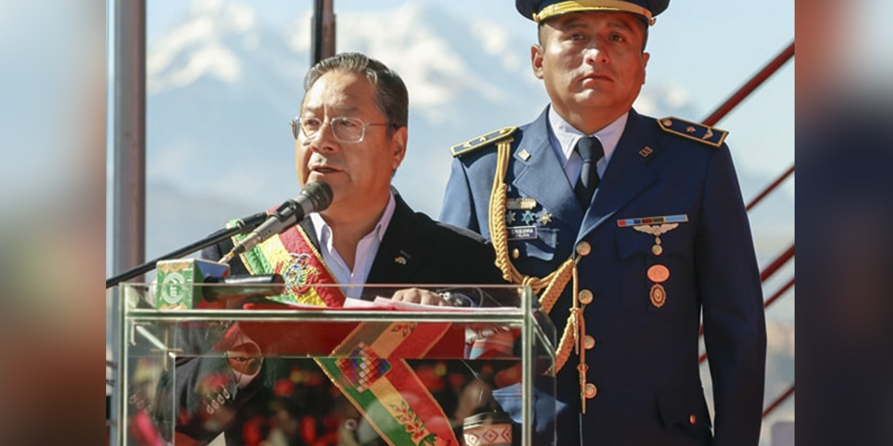 El presidente Luis Arce durante su discurso.  | Foto: Presidencia