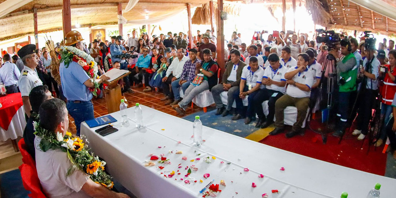 El presidente Luis Arce acompañó el II Congreso de Agamdepaz en Apolo. Foto: Presidencia