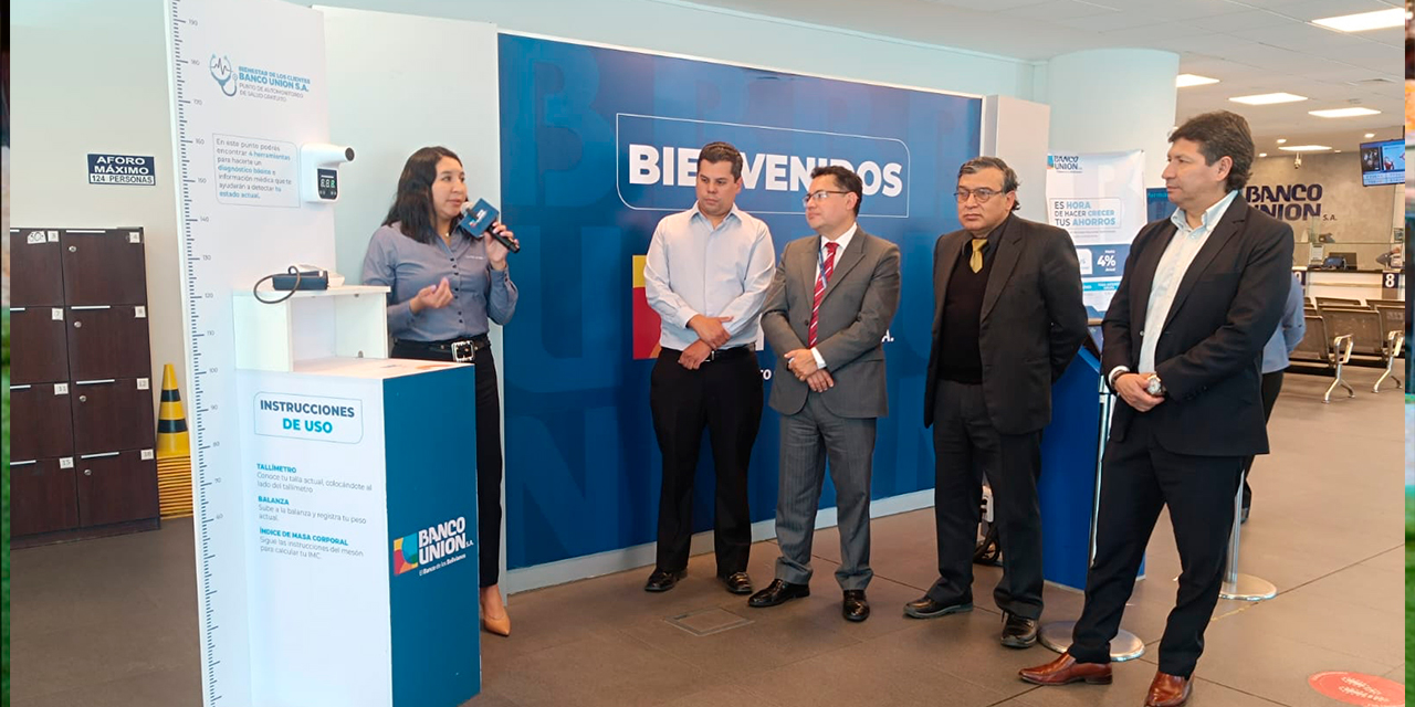 Uno de los puntos de automonitoreo de salud del Banco Unión. Foto: Banco Unión