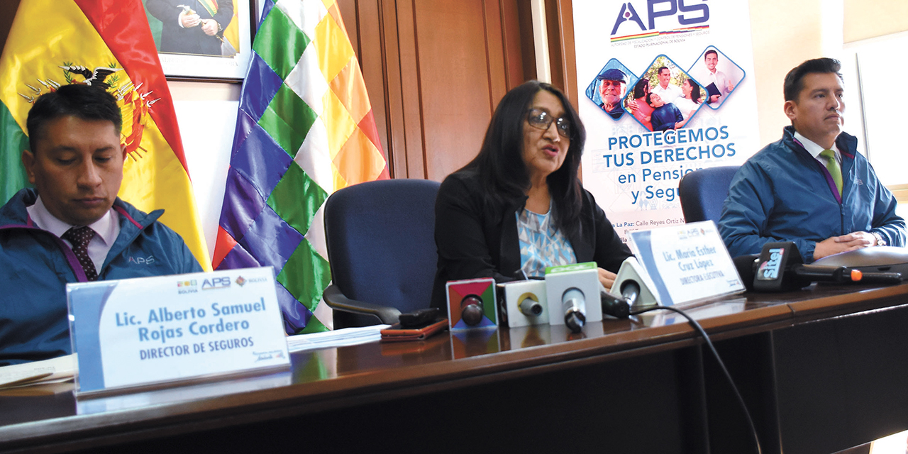 María Esther Cruz, directora ejecutiva de la APS, en conferencia. Foto: Jorge Mamani