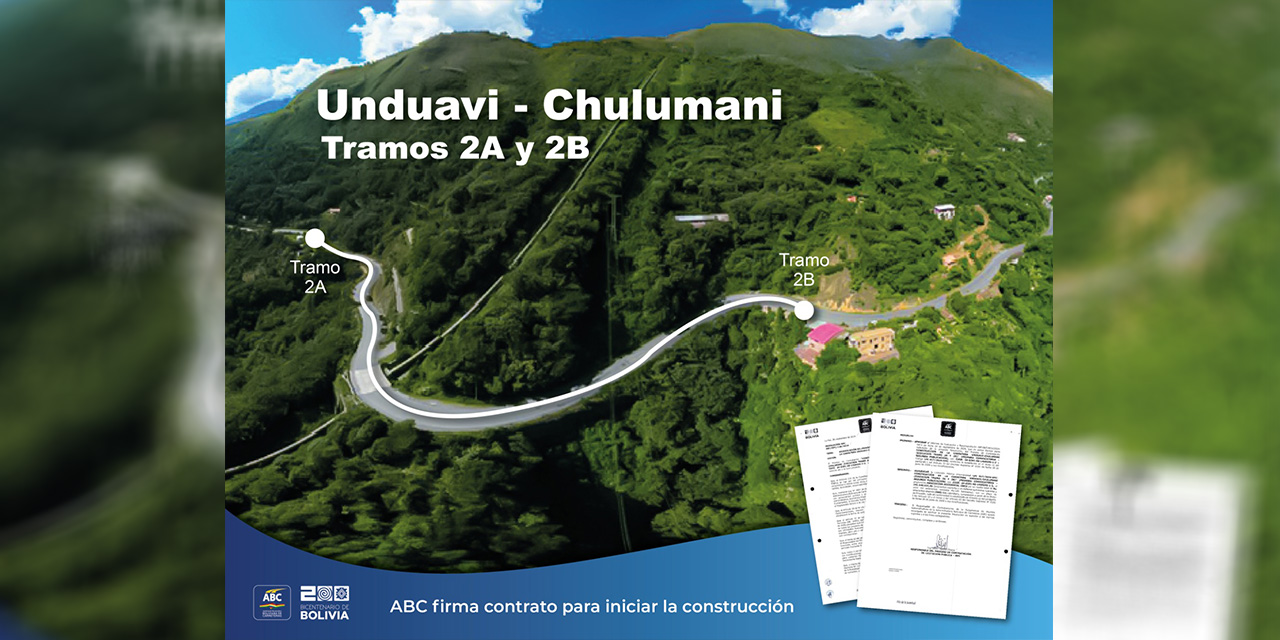 ABC firma contrato para la construcción de la carretera Unduavi - Chulumani, tramos 2A Y 2B