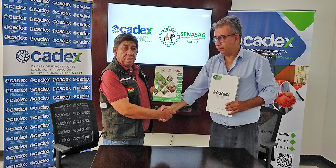 Senasag y Cadex firman convenio para simplificar y agilizar la certificación de exportaciones