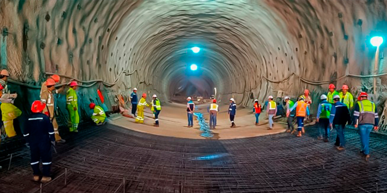 Los trabajos en el túnel Incahuasi. Foto: MOPSV