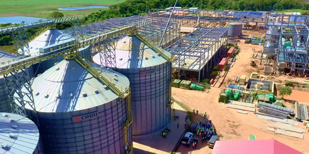 El emplazamiento de la Planta Industrial de Transformación de Sub-Productos de Soya, en el municipio cruceño de San Julián. Foto: Archivo.