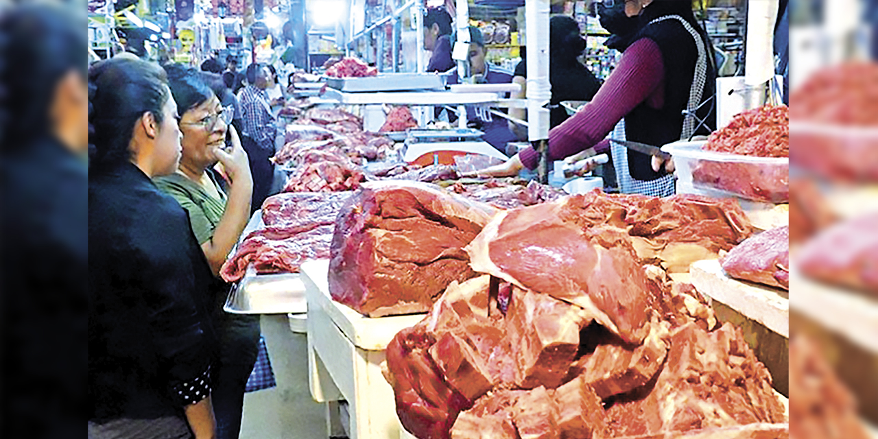 Venta de carne en los mercados.