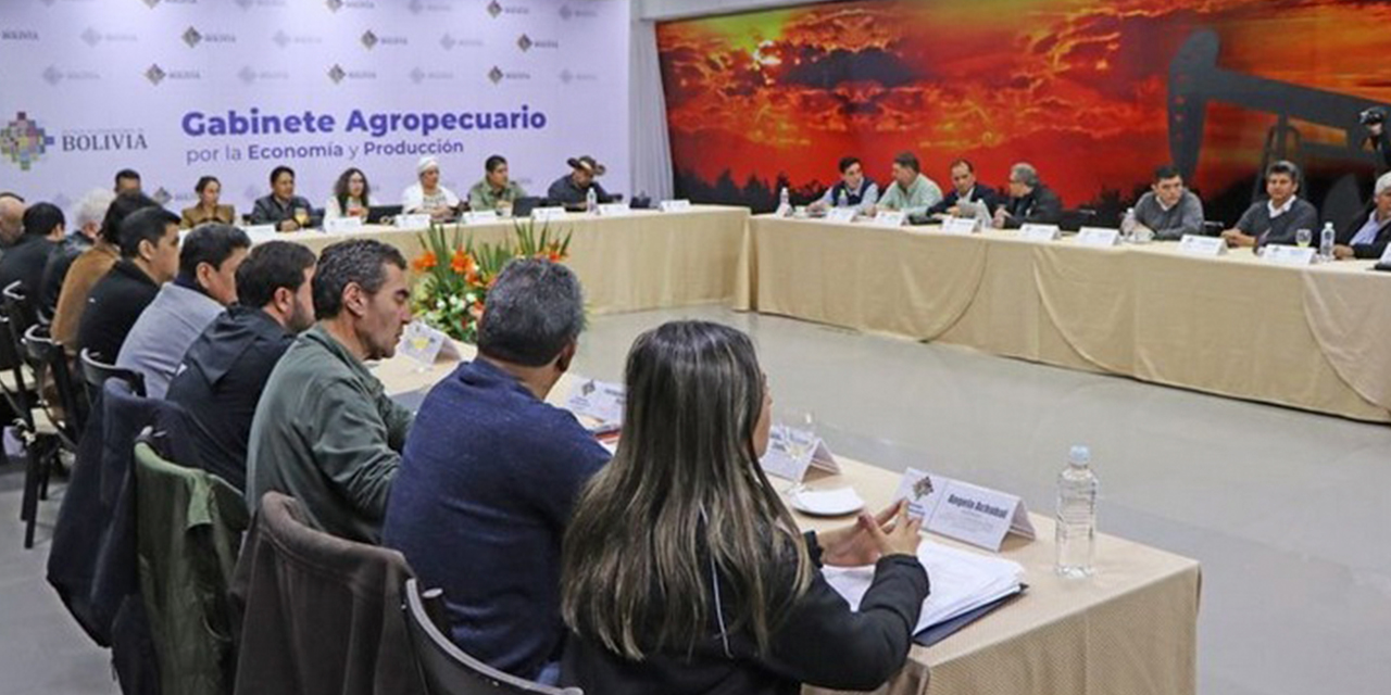 Gobierno y productores cruceños durante una anterior reunión. Foto: Archivo