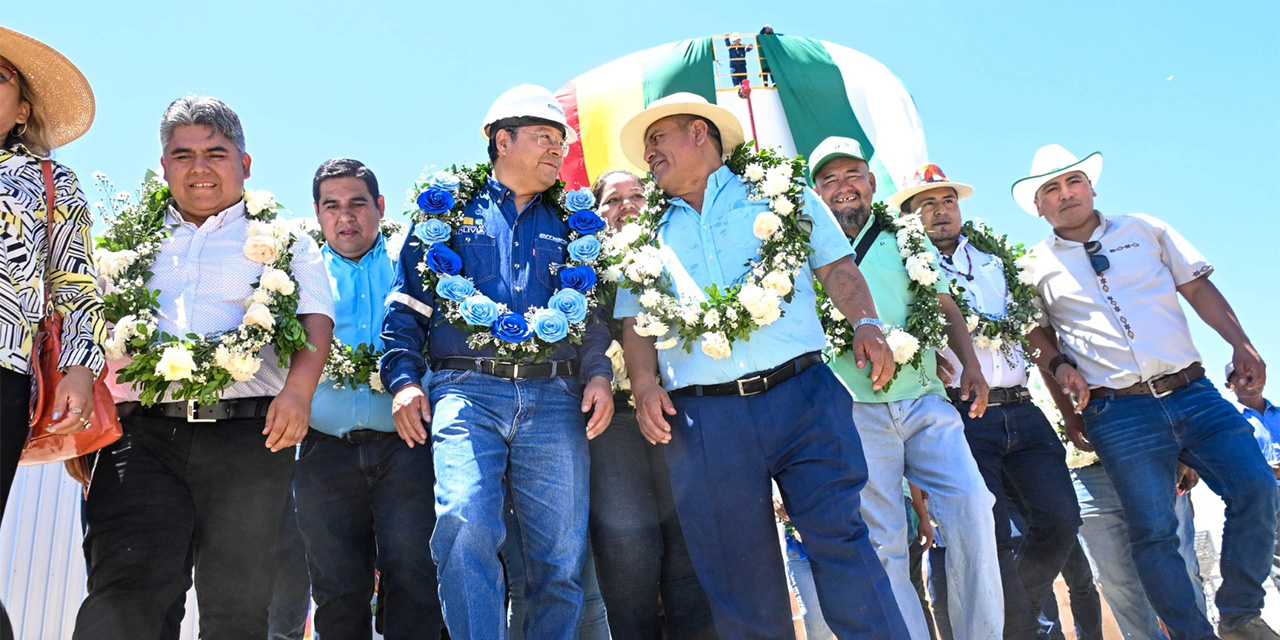 El presidente Luis Arce llega hasta San Julián para inaugurar la Planta de Transformación de Subproductos de Soya. Fotos: Presidencia