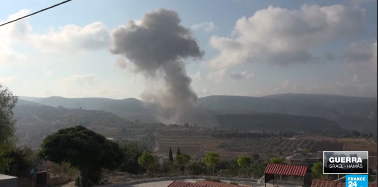 Bombardeos del ejército de Israel. Foto captura France 24