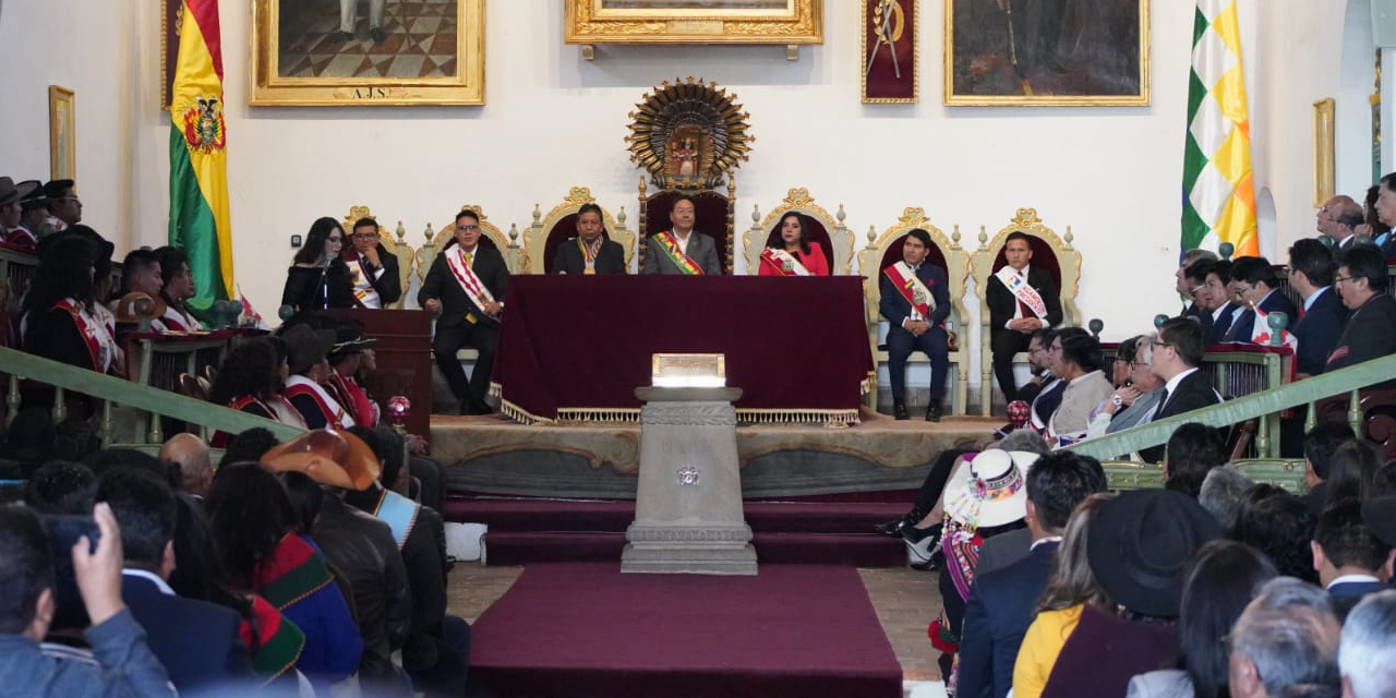 El presidente Luis Arce en Casa de la Libertad, en Sucre