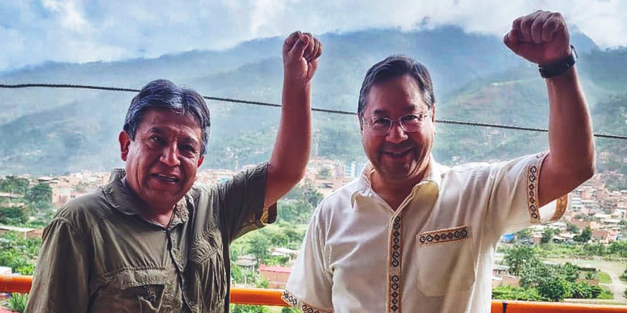 El presidente Luis Arce y el vicepresidente David Choquehuanca. (Foto: archivo presidencia)