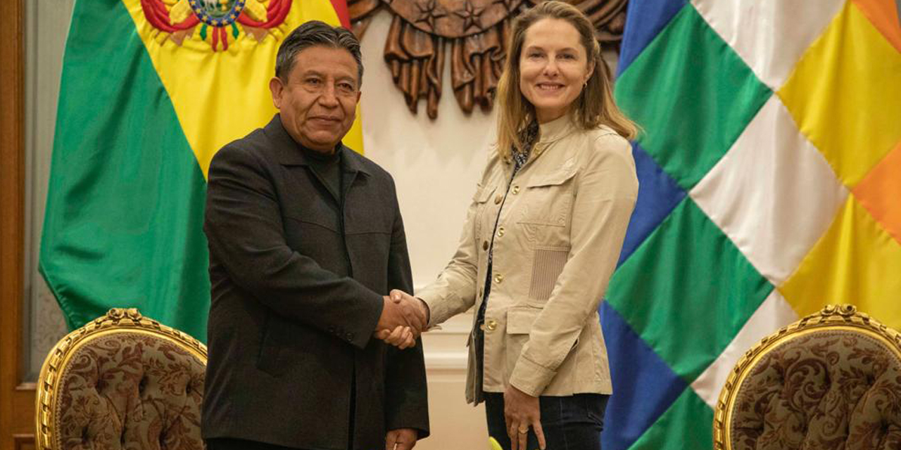 David Choquehuanca y la princesa Sarah Zeid. | Foto: Vicepresidencia 