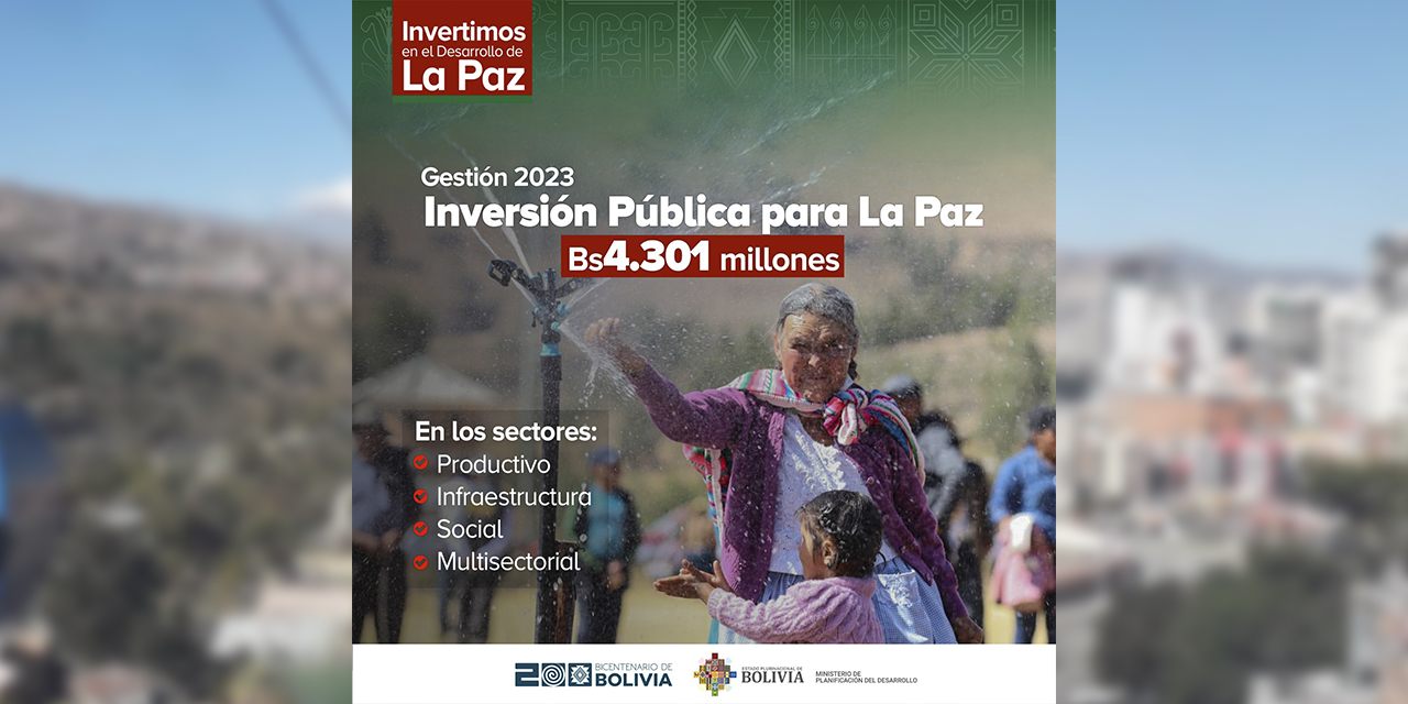 La inversión del Gobierno nacional para La Paz.
