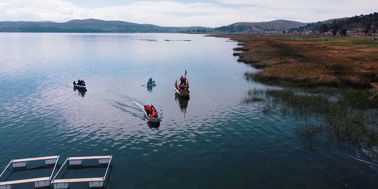 Vista de una parte del lago Titicaca.