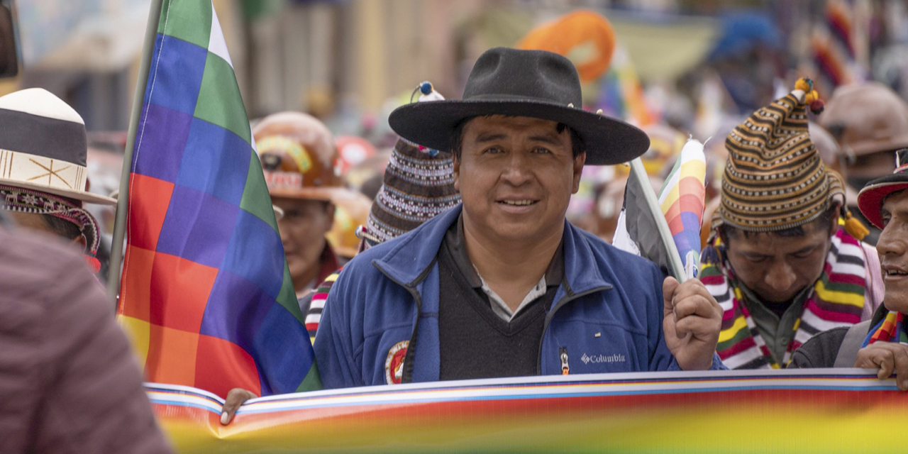 Rónald Basualdo, de la Federación de Campesinos del sur de Potosí.