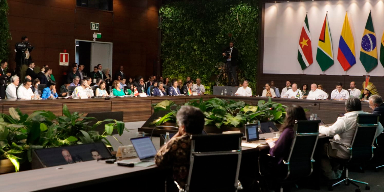 El presidente Luis Arce planteó ayer siete propuestas para proteger la Amazonia en la cumbre. | Foto: Comunicación Presidencial