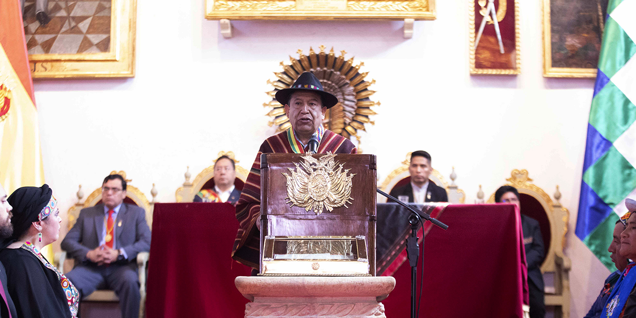 El vicepresidente David Choquehuanca en la Asamblea de Sucre