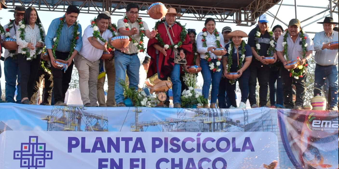 Inauguración de la planta piscícola en Villa Montes, Tarija. Foto: Archivo