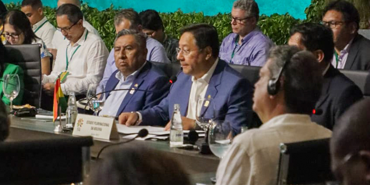 El presidente Luis Arce en la IV Cumbre de Jefes de Estado y de Gobierno de la OTCA, en Belém, Brasil. Foto: Comunicación Presidencial