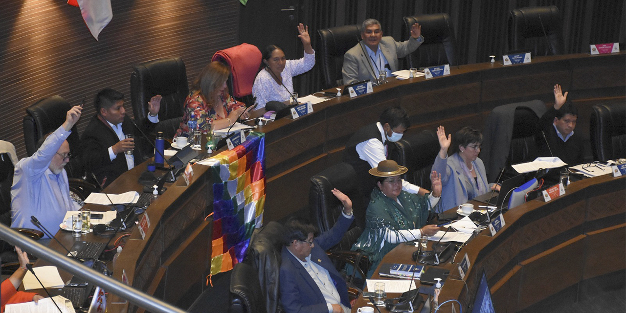 La Cámara de Senadores en sesión.