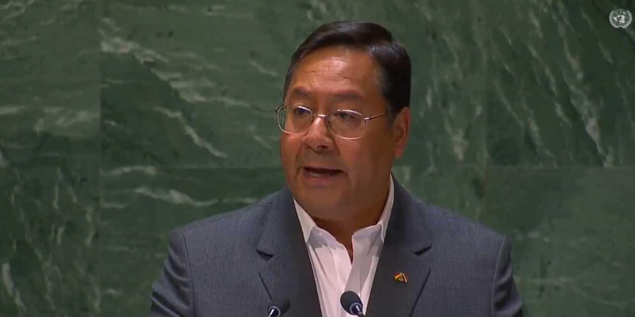 El presidente Luis Arce en el Debate General del 78º período de sesiones de la Asamblea General de las Naciones Unidas (ONU).