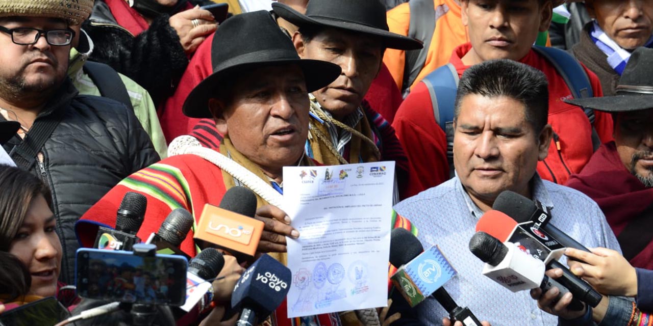 Representantes del Pacto de Unidad, en La Paz. | Foto: Archivo